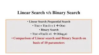 10 comparison between binary search and linear search
