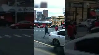 Road Rage Turns Into A Middle Finger Face Off Battle. 