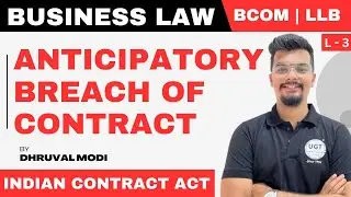 Anticipatory Breach of Contract | Bcom Sem 5 | Lecture - 3 | UGT