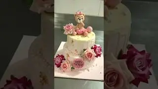 beautiful 🤩 teddy bears 🧸 dibble story cake 🎂 girls design #cake #shorts #youtubeshorts #viral