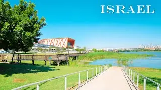 Amazing LAKE and CINEMA. Relaxing Walk. The City of RISHON LEZION