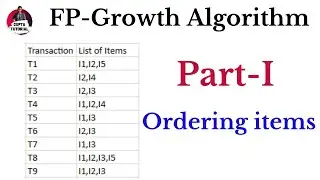 FP-Growth Algorithm | Part-I | Ordering items | Data Warehousing and Data Mining |