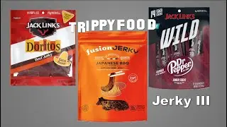 Jack Link's taco flavor #Doritos & Wild #DrPepper jerky, and Fusion Jerky Japanese BBQ flavor jerky