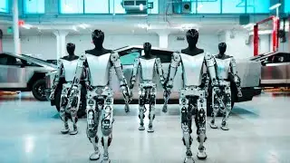 Multiple fully Tesla-made bots now walking around & learning about the real world