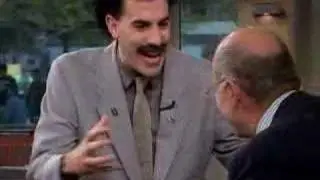 Borat wrestles Harry Smith