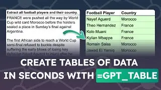 Creating Tables of Data in Seconds with ChatGPT
