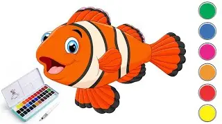 Bé Tập Vẽ Và Tô Màu Con Cá Xinh | Ken Kids TV