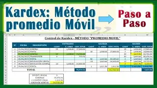 How to make a KARDEX with a weighted average or moving average, step-by-step exercise in Excel