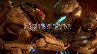 Halo: master chief fights Locke (helmet cracks)