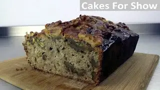 Making a banana and walnut cake