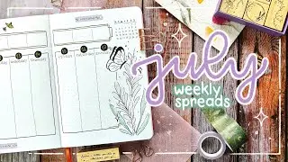 Simple weekly Bullet Journal Spreads | July 2022 🦋✨ Plan with Me