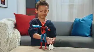 Marvel Spider-Man Titan Hero Series Blast Gear - Figura de Spider-Man de 30 cm - Con lanzador