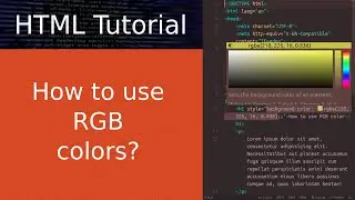 HTML tutorial - how to use RGB color