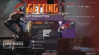 Destiny 2 - Getting Not Forgotten + Shader Showcase!