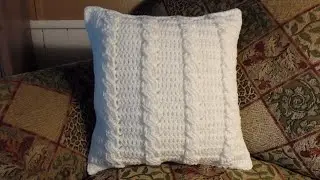 Crochet Cable Stitch Throw Pillow