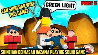 Shinchan bo masao kazama plays squid game in roblox 😱😰 || can shinchan escape? | real voice reveal?