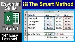 2-10: Use AutoSum to sum a non-contiguous (non adjacent) range