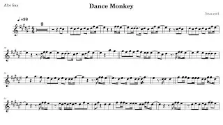 Dance Monkey - Tones and I - backing track and sheet for Alto Sax