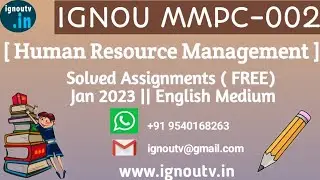 IGNOU MMPC-02 Solved Assignment Jan 2023 [FREE] || IGNOU MBA || IGNOU TV || IGNOU ||