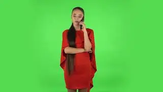 Pretty Young Woman Is Talking for Mobile Phone  Green Screen Video Effect | No Copyright Stock Video