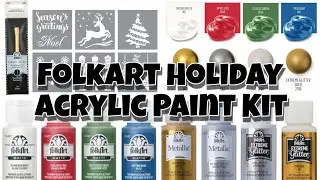 Folkart Holiday Kit Review + Painting 🎄 #plaidcreator #plaidcrafts #satisfying