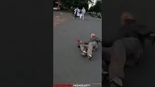 Angry Man gets Knocked Out! #deserved #biker