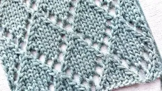 Классические ажурные ромбы спицами для вязания джемпера,  палантина