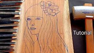 Beautiful Face wood carving tutorial || UP wood art