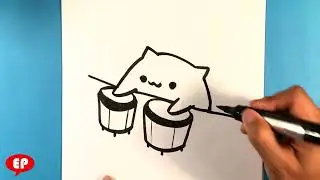 How to Draw Bongo Cat - easy Pictures to Draw
