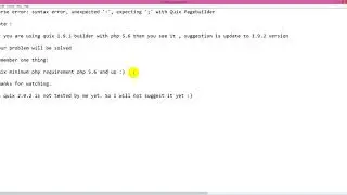 Parse error: syntax error, unexpected ':', expecting ';' with Quix Pagebuilder