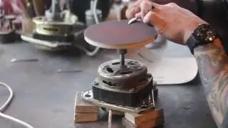 Homemade grinding machine. 
