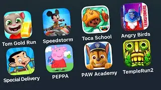 8 iPadOS Games: Talking Tom: Gold Run,Disney Speedstorm,Toca Life: School,World of Peppa Pig