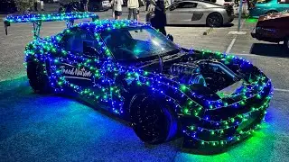 20b RX7 wrapped in Christmas lights