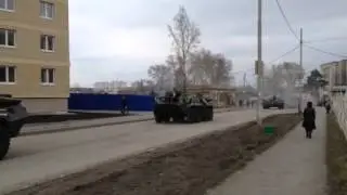 Возвращение техники с парада