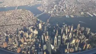 Landing in La Guardia LGA New York .  4k