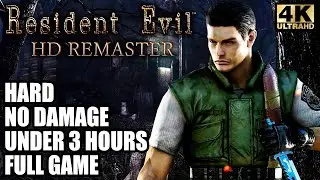 RESIDENT EVIL HD REMASTER  (Chris / Hard / No Damage / Under 3 Hours)  Full Playthrough 4K