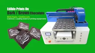ColoGoo White Edible Ink Direct Prints On Dark Brown Chocolates | Edible Print Printer