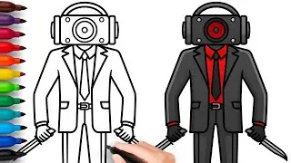 COMO DIBUJAR a RED SPEAKERMAN  | Skibidi Toilet - paso a paso, fácil y rápido dibujo