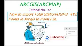ARCGIS Tutorial 17 How to import Total Station/DGPS -XYZ Points in Arcgis to Point File