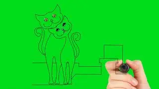 Drawing cats green screen | green screen video | green screen cartoon characters