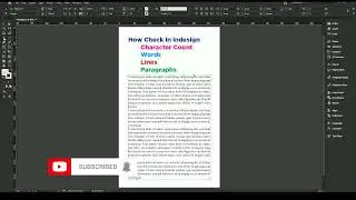 How Check Words Characters Lines Paragraphs Count Indesign | Indesign Tutorial | Sarveyam Creations