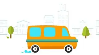Moving Bus || Animated Background Cartoon Video