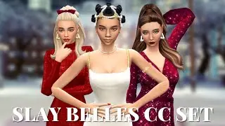 🎀 GLITZY Maxis Match CC Set | Slay Belles - Ice-CreamForBreakfast X Joliebean | The Sims 4 🎀