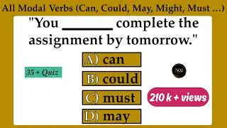 All Modal Verbs | Can, Could, May, Might, Must..| Types of Modals | 35+ Quiz  | No.1 Quality English