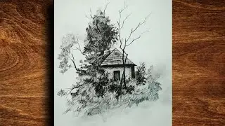 How to draw beautiful scenery drawing step by step | Scenery drawing with pencil
