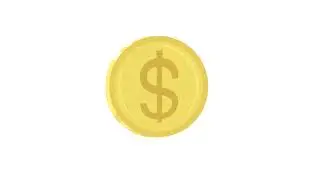 Animated shining golden coin