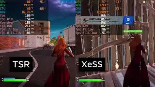 XeSS (vs) TSR - RX 6600M + i5-12600KF - Fortnite Chapter 2 Remix - 1080p medium settings