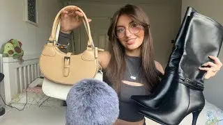 ASMR Handbag/ Leather triggers on the mic👜 (tapping, scratching, whispers) 