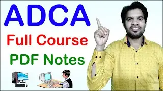 ADCA Computer Course PDF Notes, DCA PDF Notes, Basic Computer PDF Notes, Tally PDF Note, DTP, Typing