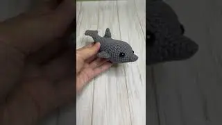 Little dolphin toy, crochet plush stuff small sea animal doll, newborn baby shower gift